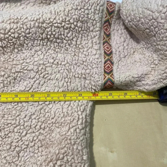 Sundance Mountain Loft Oversized Boho Pullover Sherpa Sweater Aztec Beige Sz XS - Picture 10 of 10